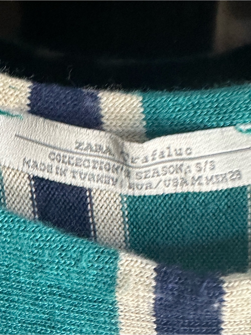 Zara Striped Teal & Navy Sleeveless Mini Dress. Size Small - Picture 8 of 11